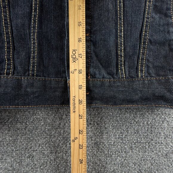 Levis Denim Jacket Boys Size Medium Blue Dark Wash Metal Buttons Classic Cotton - Picture 5 of 15